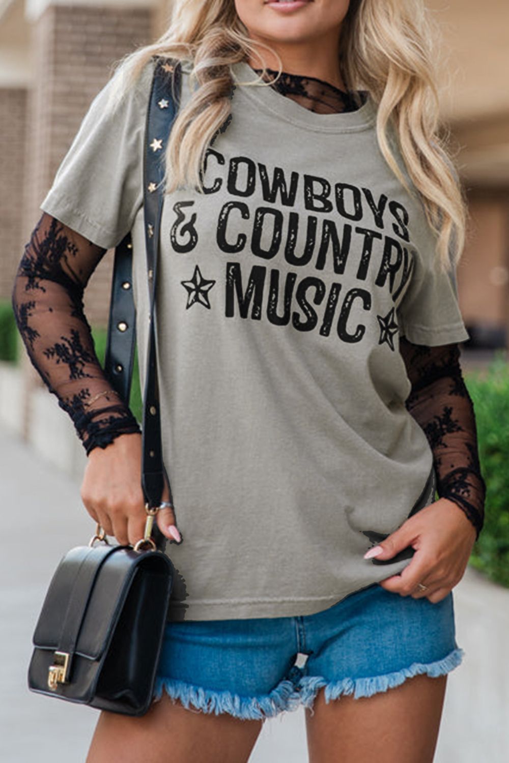 Letter Graphic Round Neck Short Sleeve T-Shirt