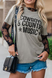 Letter Graphic Round Neck Short Sleeve T-Shirt
