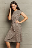 Perfee Round Neck Tie Waist Dress - felvior