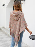 Fringe Hem Hooded Poncho - felvior