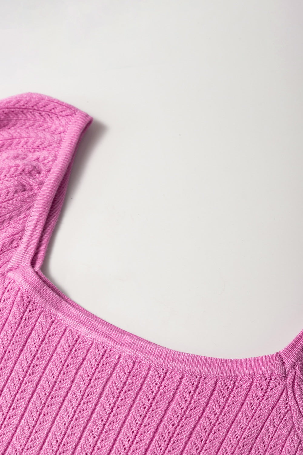 Textured Square Neck Half Sleeve Top - felvior