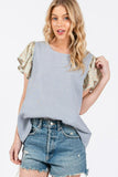 Ces Femme Round Neck Floral Short Sleeve Top - felvior