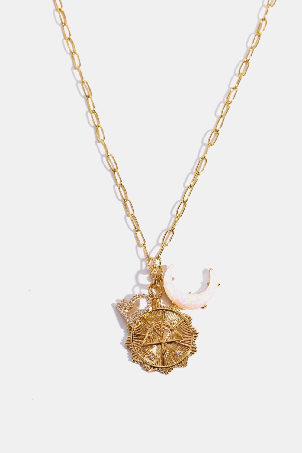 Constellation and Moon Pendant Copper Necklace - felvior