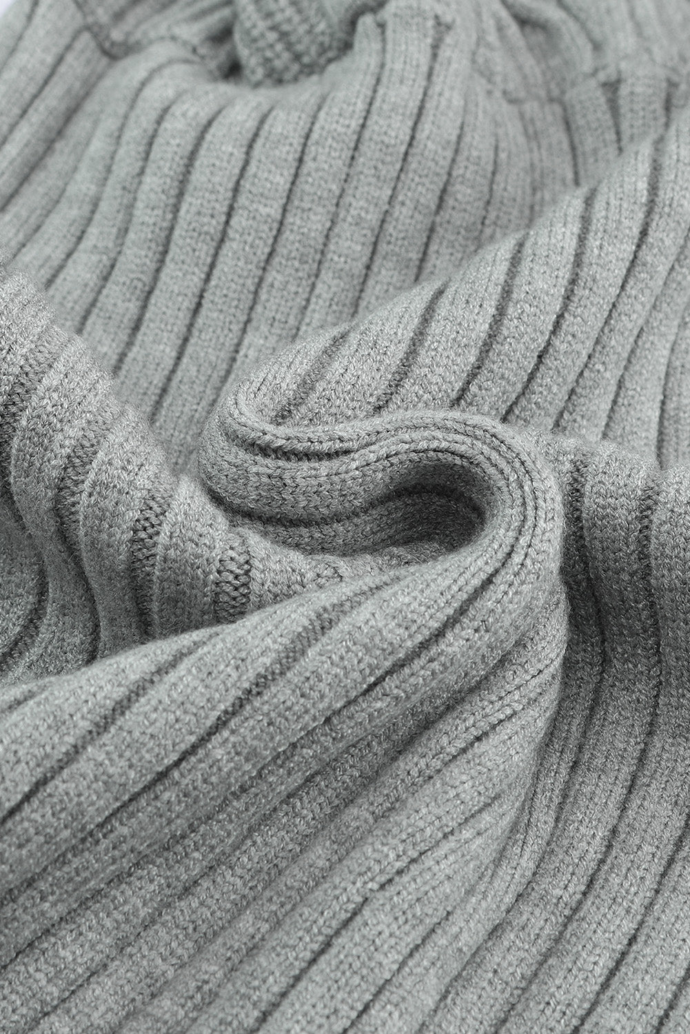 Cable-Knit Surplice Lantern Sleeve Sweater Dress - felvior