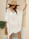 Cutout Ruffled Half Sleeve Cover-Up - felvior