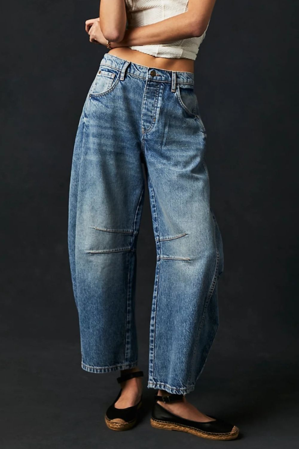 Wide Leg Jeans with Pockets - felvior