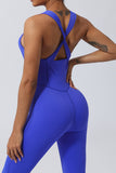 Crisscross Wide Strap Sleeveless Jumpsuit - felvior