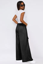 Tied Pocketed Wide Leg Pants