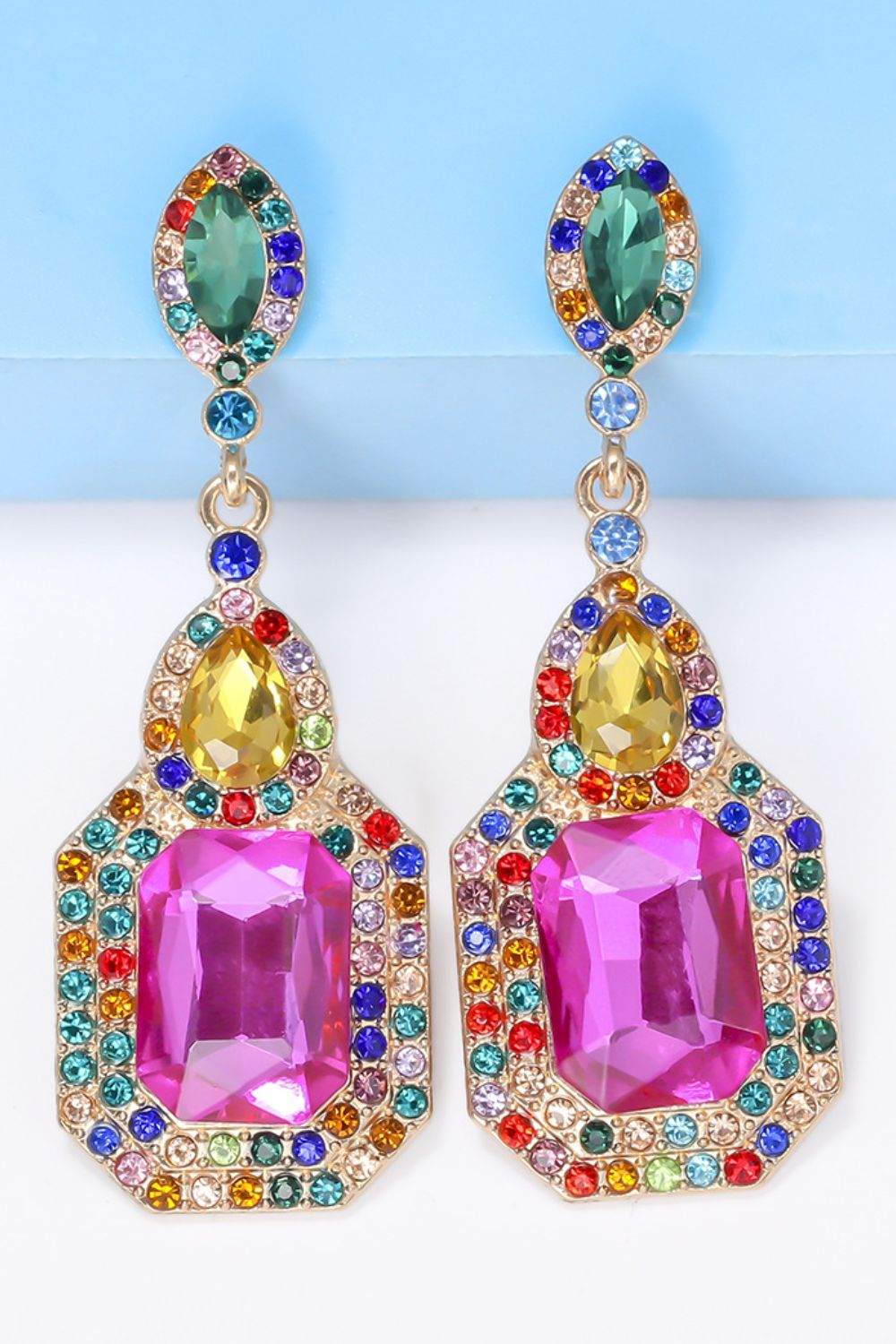 Alloy Rhinestone Dangle Earrings - felvior