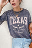 TEXAS Steer Head Graphic Mineral Wash Oversized T-Shirt
