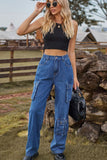 Loose Fit Long Jeans with Pockets - felvior