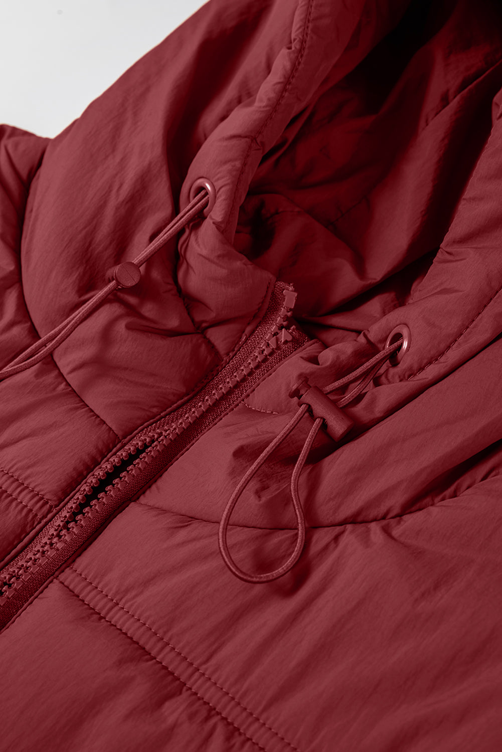 Drawstring Zip Up Hooded Vest Coat - felvior