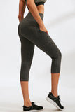 Slim Fit Wide Waistband Active Leggings with Pockets - felvior