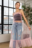 ADORA Ruffled Mesh Cover Up Dress - felvior