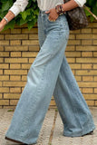 Wide Leg Jeans with Pockets - felvior