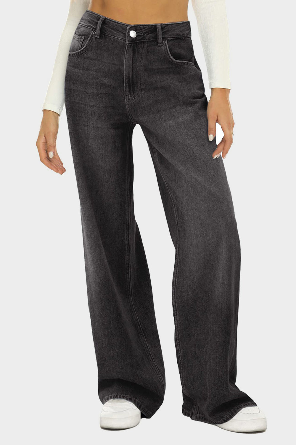 High Waist Wide Leg Jeans - felvior