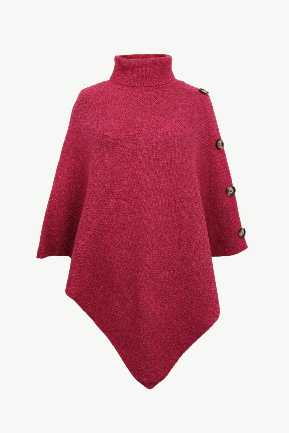 Turtleneck Buttoned Poncho - felvior