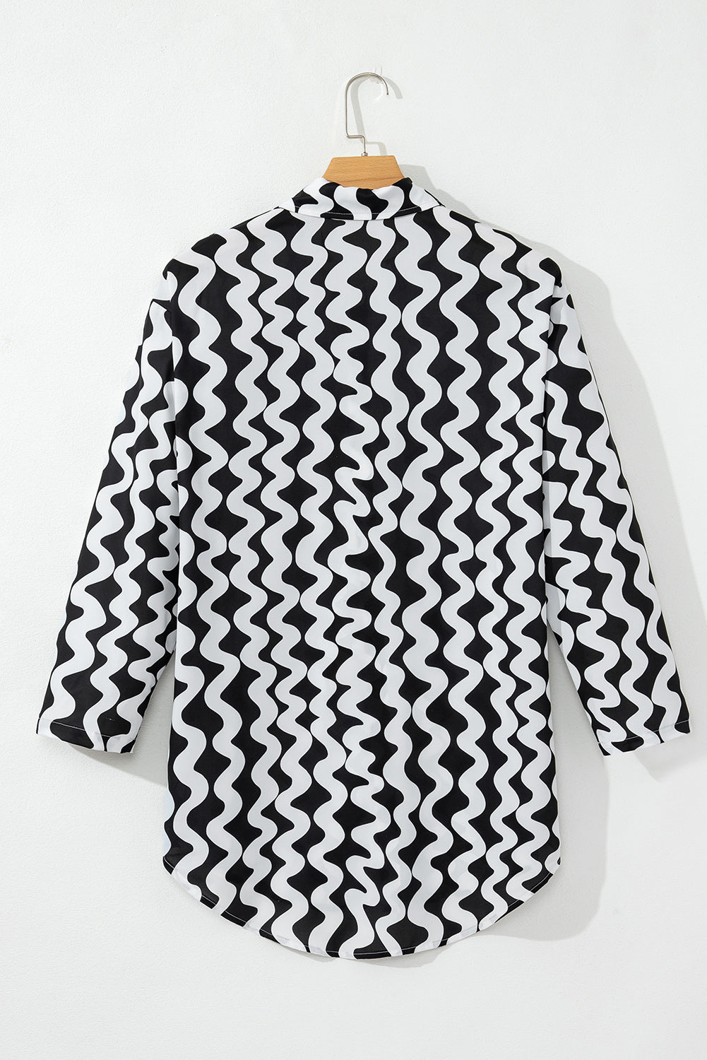 Button Down Contrast Striped Cover-Up - felvior