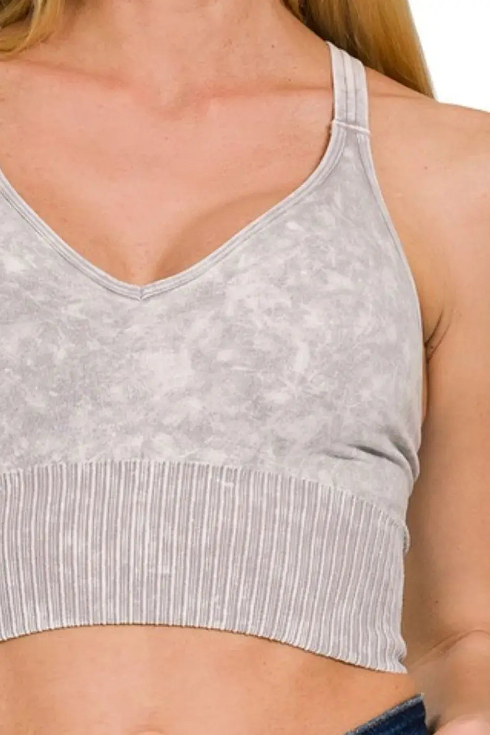 Zenana Washed Crisscross Strap Back Seamless Tank Top