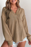 Button Detail Long Sleeve Hoodie