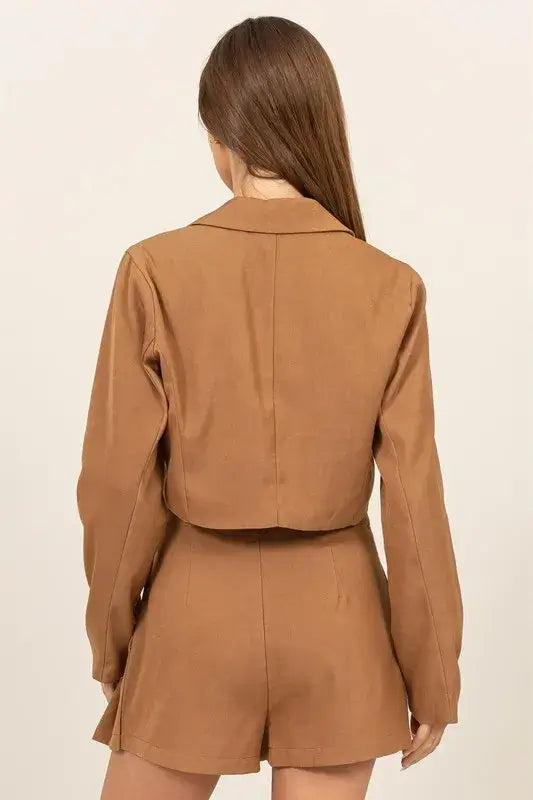 HYFVE Cropped Button-Down Blazer