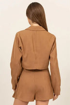 HYFVE Cropped Button-Down Blazer