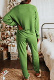Sequin Socks Round Neck Long Sleeve Top and Pants Lounge Set - felvior