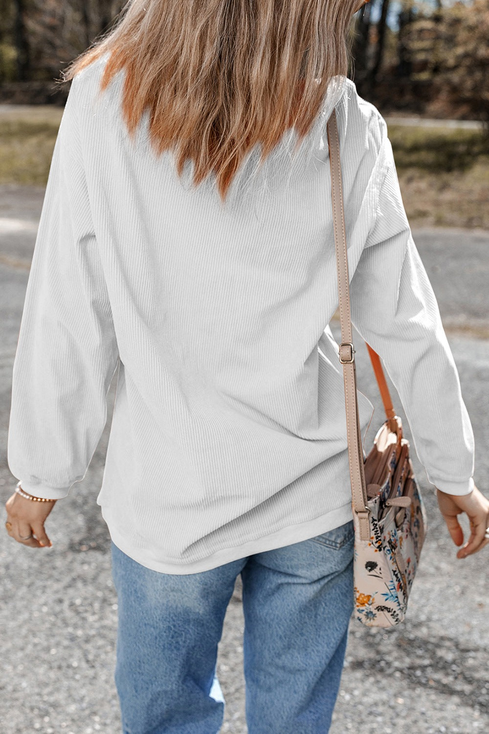 MAMA Bow Round Neck Long Sleeve Sweatshirt