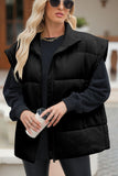 Zip Up Puffer Vest Coat with Pockets - felvior