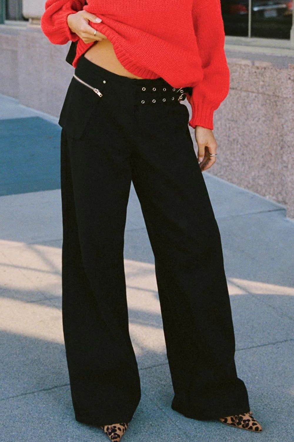 Wide Leg Jeans with Pockets - felvior