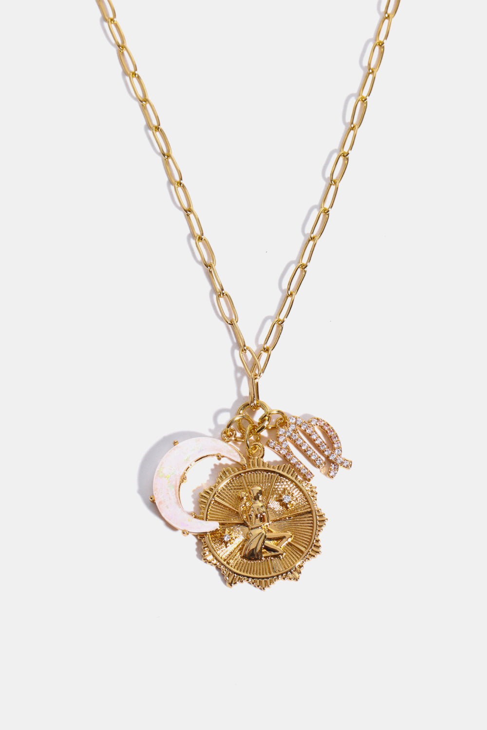 Constellation and Moon Pendant Copper Necklace - felvior