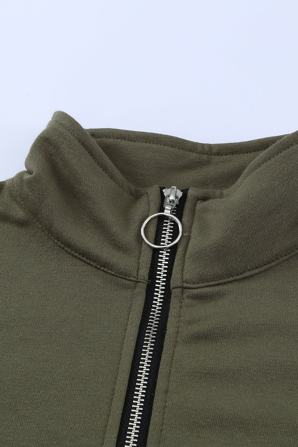 Side Slit Half Zip Long Sleeve Sweatshirt