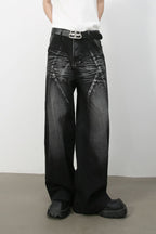 Men's Wide Leg Jeans with Pockets