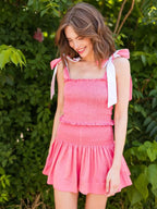 Smocked Tie Shoulder Cami and Shorts Set