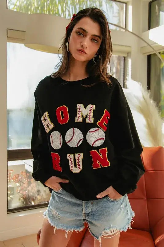 BiBi Baseballs Homerun Patches French Terry Sweatshirt