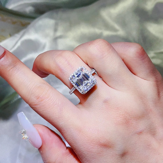 5 Carat Moissanite 925 Sterling Silver Ring - felvior