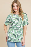 BOMBOM Lightweight Printed Round Neck Short Sleeve T-Shirt