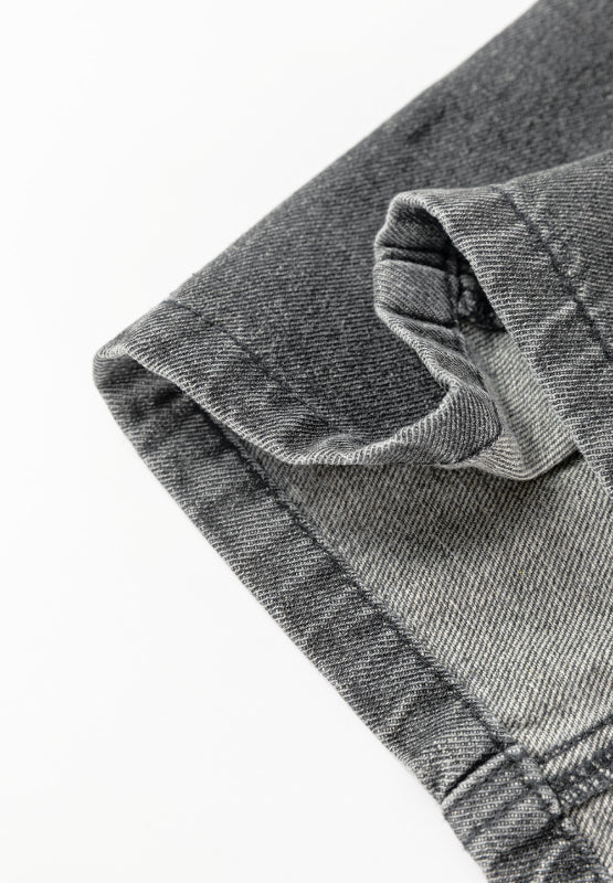 Wide Strap Button Down Denim Overall Dress - felvior