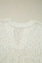 Notched Cap Sleeve Knit Top