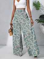 Printed High Waist Wide Leg Pants