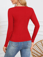 Notched Long Sleeve T-Shirt