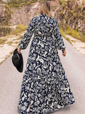 Plus Size Long Sleeve Maxi Dress - felvior