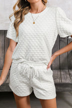 Checkered Texture Top and Shorts Set