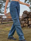 High Waist Cargo Jeans - felvior