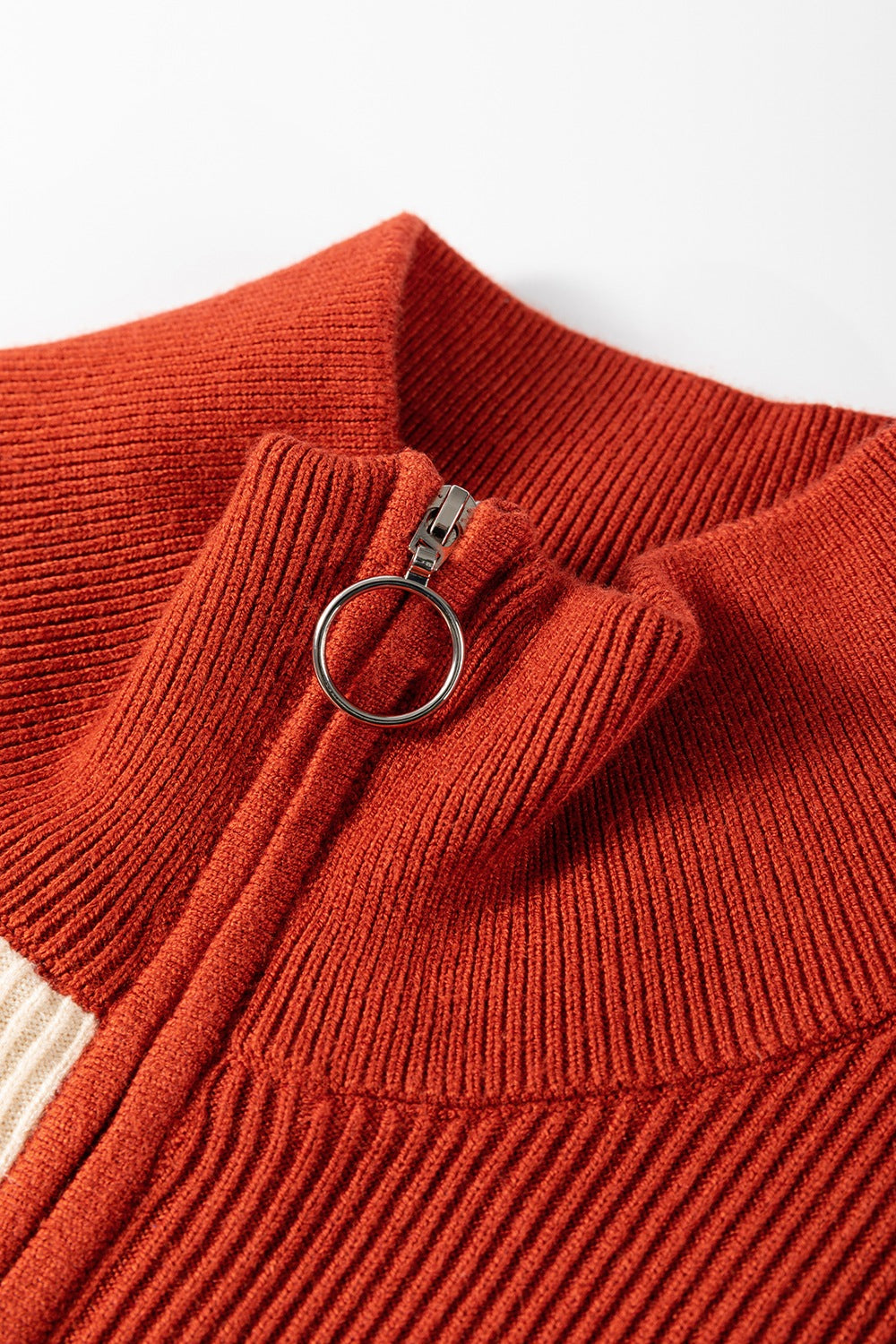 Striped Quarter Zip Cap Sleeve Sweater Dress - felvior
