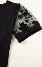 Flora Lace Patchwork Crew Neck Top