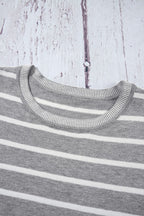 Striped Short Sleeve Knit Top