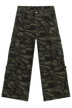 Men's Camouflage Wide Leg Jeans with Cargo Pockets