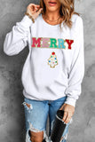 MERRY Round Neck Long Sleeve Sweatshirt - felvior