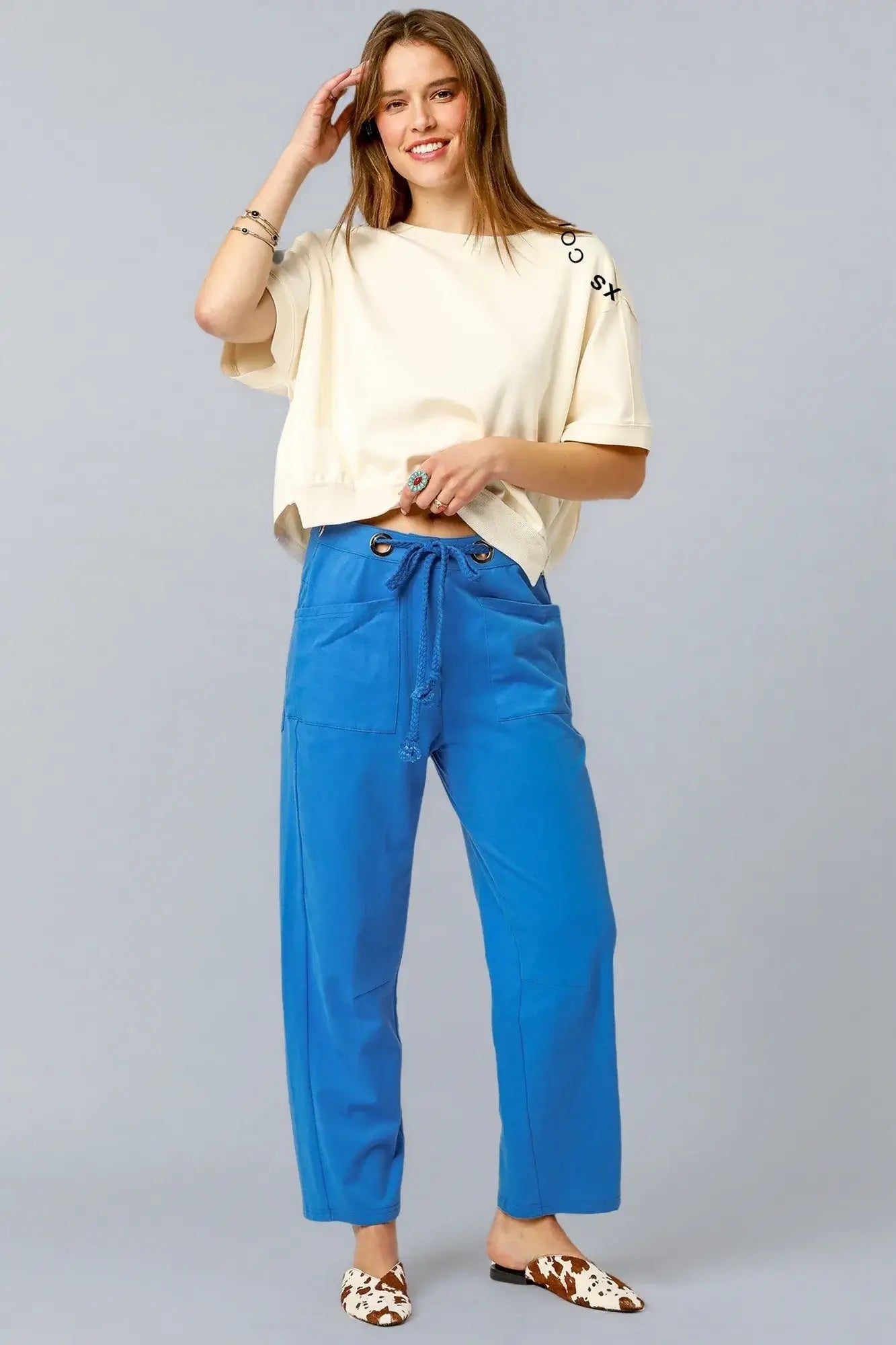 Umgee Drawstring Wide Leg Casual Pants Hauptbild